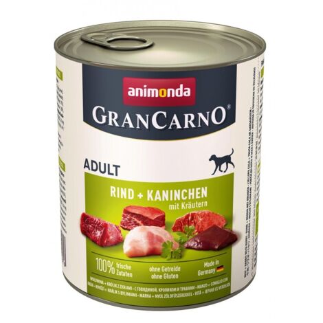 Animonda Grancarno Adult - Bœuf, Lapin et Herbes - Nourriture humide pour chiens adultes 800 g (1/2)