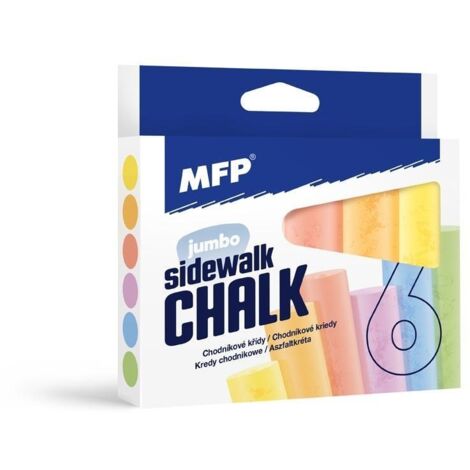 Lot De 6 Craies De Trottoir Jumbo Géantes JOYIN - 6 Couleurs Vives Lavables Pour Enfants, Jeux Créatifs Plein Air