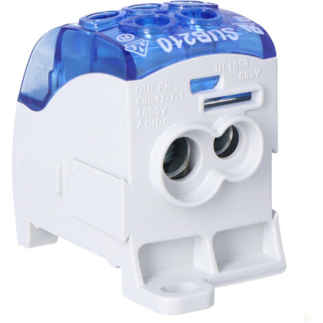 Bloc de distribution 4P, 160 A, 690 V, entrée: 1x 10-50 mm2, sortie: 3x