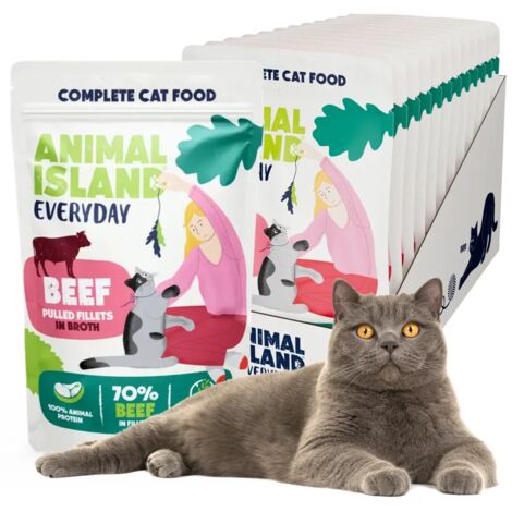 ANIMAL ISLAND Filet de bœuf pour chats 48x85g
