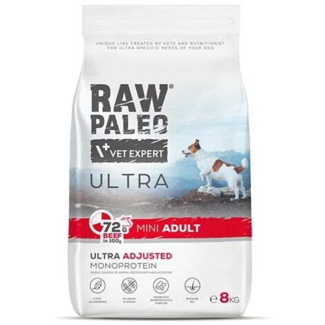 VetExpert Cru Paléo Ultra Bœuf Mini Adulte 8 kg (1/3)