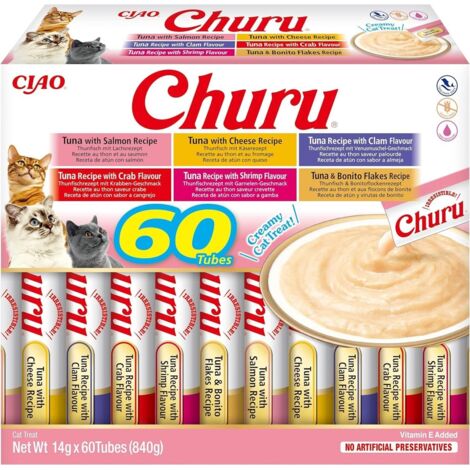 Friandises pour chats INABA CAT CHURU VARIETIES THON 60x14g (1/5)