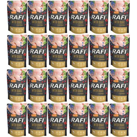 Nourriture humide pour chien Dolina Noteci Rafi, caille, myrtille, canneberge, 24 x 500 g