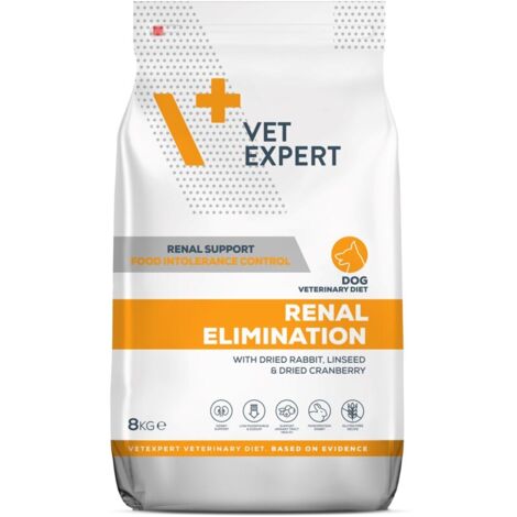 Aliment vétérinaire VetExpert pour chiens à élimination rénale, 8 kg (1/4)