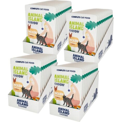 ANIMAL ISLAND Filets de poulet pour chats 48 x 85 g