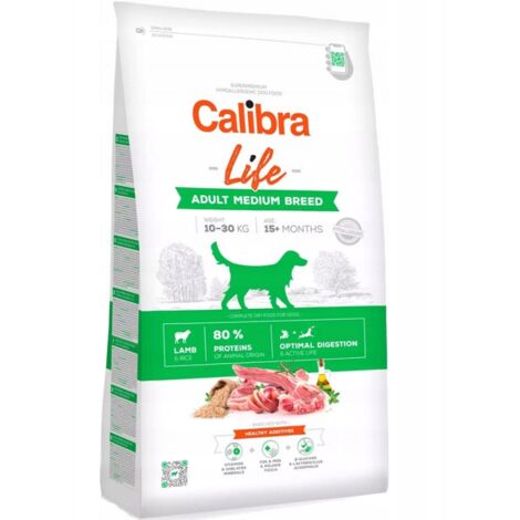 Croquettes pour chien adulte de race moyenne CALIBRA Life Agneau - 12 kg