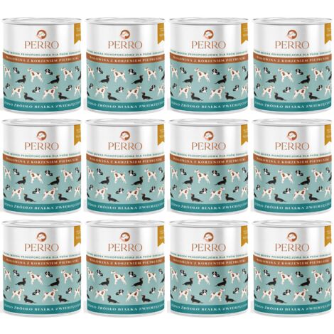 Pâtée pour chien Perro au bœuf et à la racine de persil, 6 x 850 g (1/2)