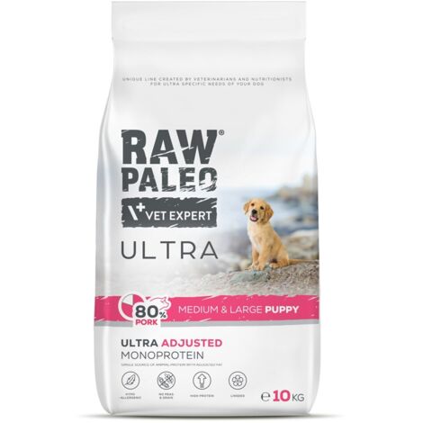 Porc cru paléo ultra ultra, chiots moyens et grands, 10 kg (1/3)