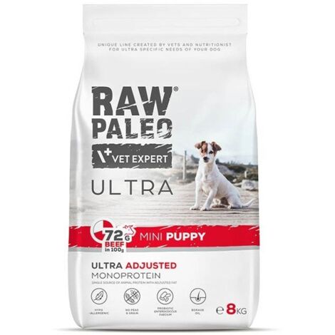 VetExpert Cru Paléo Ultra Bœuf Mini Chiot 8 kg (1/5)
