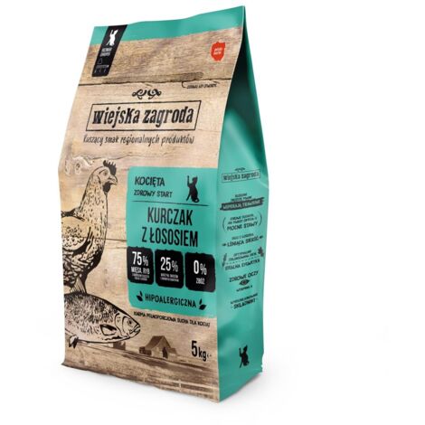 Chatons de poulet et de saumon séchés de ferme rurale 5 kg (1/2)