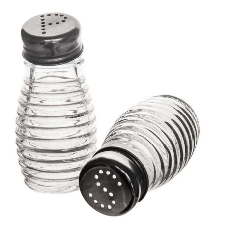 Salière et poivrière en verre, 2 pièces. (1/5)