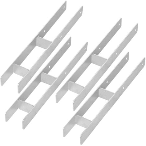 Support de fixation pour colonne en H KOTARBAU® avec ancrage en acier galvanisé de 80 mm (lot de 4) (1/5)