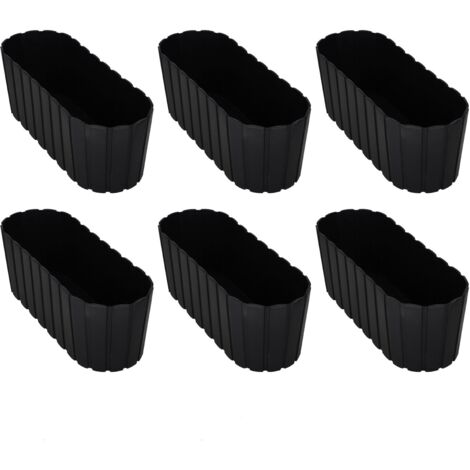 Jardinière allongée pour balcon ou terrasse, anthracite, 40 cm, lot de 6 (1/5)