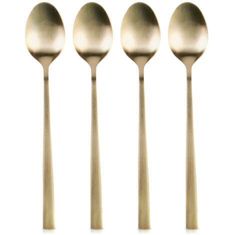Cuillères à cocktail en acier doré, lot de 4. (1/5)