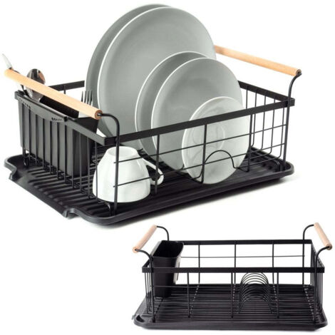 ÉGOUTTOIR À VAISSELLE NOIR, ÉGOUTTOIR, PORTE-ASSAISONNEMENTS, CUISINE ÉTROITE (1/5)