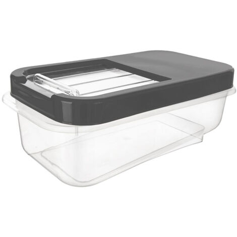 Boîte de rangement grise 5 L pour capsules, poudre et aliments en poudre (1/5)