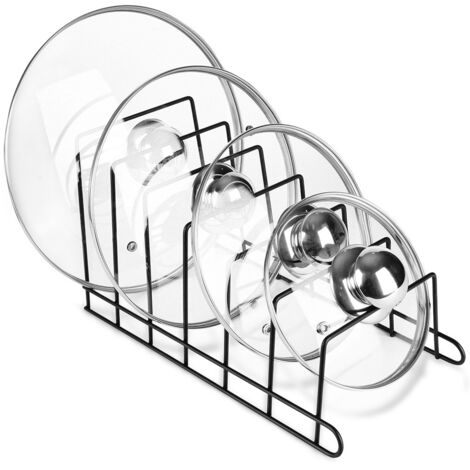 RANGEMENT POUR ASSIETTES ET COUVERCLES, ARMOIRES DE CUISINE EN MÉTAL NOIR (1/5)