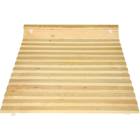 Cadre de lit en bois à lattes avec sangles pour matelas 100 x 200 cm (1/5)
