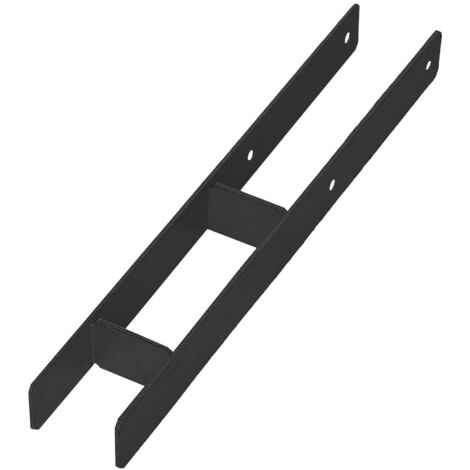 Base de colonne en forme de H pour scellement, support, ancrage en acier galvanisé, noir, 80 (1/5)