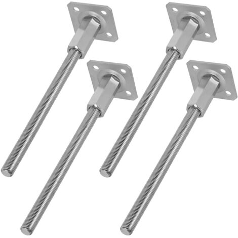 KOTARBAU® Ancrage de base en acier à réglage vertical pour poteaux de tonnelle, abris et clôtures, 80 x 330 mm, lot de 4 (1/5)