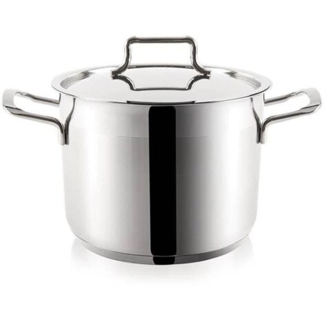 Casserole en acier inoxydable avec couvercle pour cuisson par induction, 22 cm, 6,5 L (1/3)