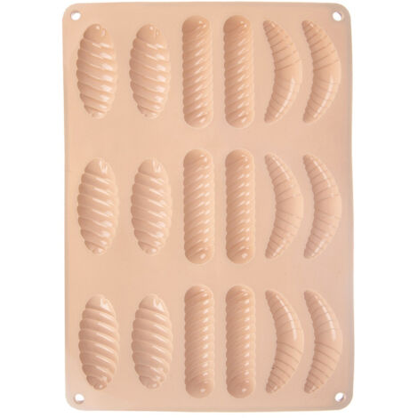 Moule à biscuits pralinés en silicone beige, plaque de cuisson 33 cm (1/5)