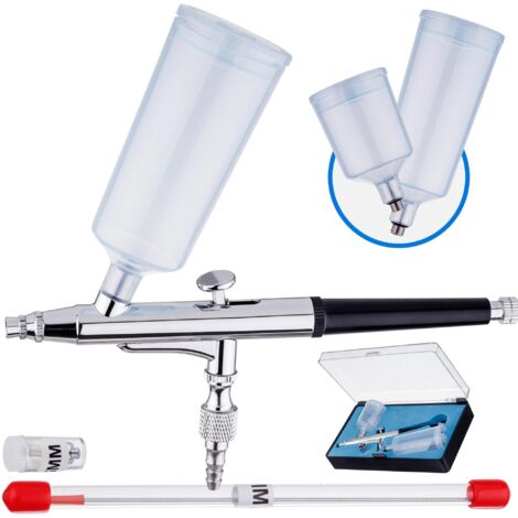 Ensemble de deux réservoirs pour aérographe de modélisme professionnel avec buse 0,3 mm à double action (1/5)
