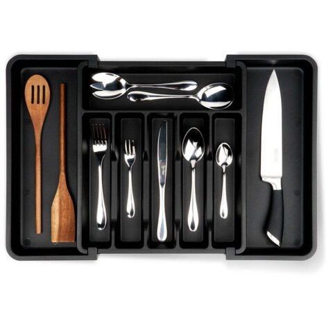 Insert extensible noir pour tiroir à couverts 33-56,5 x 37,5 cm (1/5)