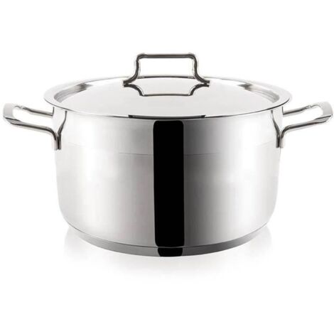 Casserole en acier inoxydable avec couvercle pour cuisson par induction, 28 cm, 7 L (1/3)