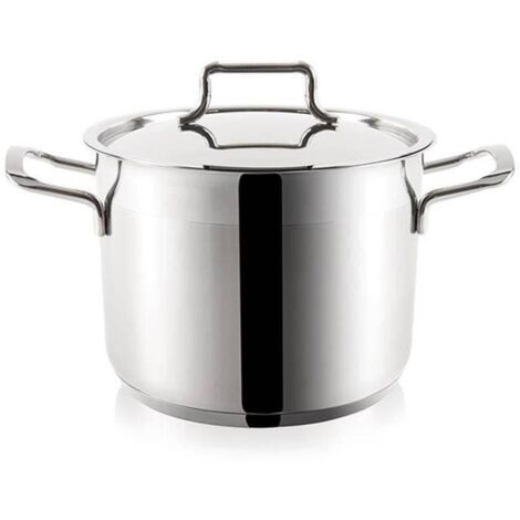 Casserole en acier inoxydable avec couvercle, compatible induction et gaz, 16 cm, 2,3 L (1/3)