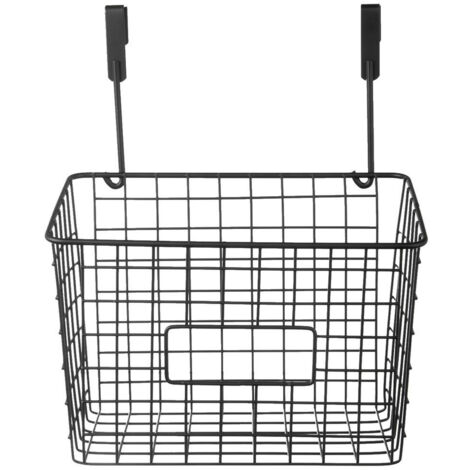 Panier à suspendre à la porte d'un placard, noir, pour cuisine et salle de bain (1/4)