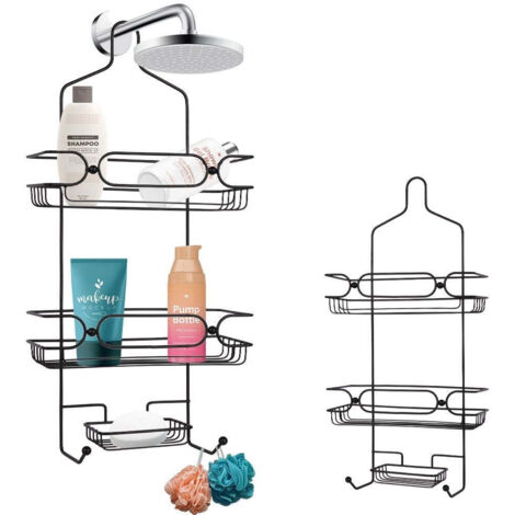 Étagère de douche suspendue en métal noir (1/5)