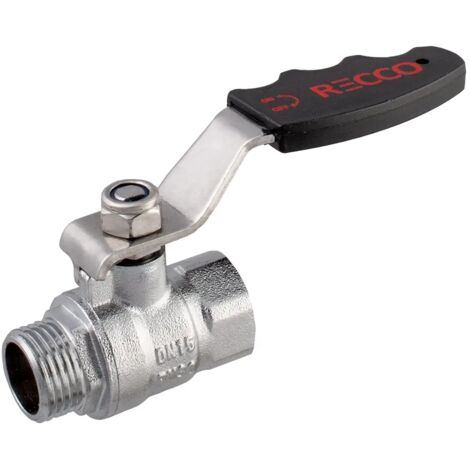 Vanne à bille IDMAR 5/4" pour eau RECCO GW/MZ (DN32), bille anticalcaire, chrome non poli (1/2)