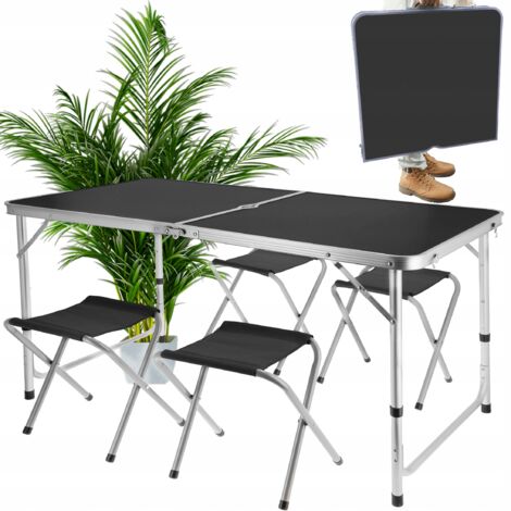 ENSEMBLE DE CAMPING, pliable, TOURISTE, jardin, valise, TABLE + 4 CHAISES