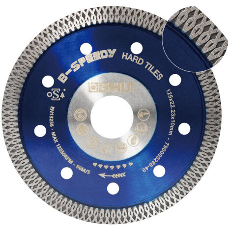 Disque diamant 125mm pour meuleuse – Couronne diamantée continue 10mm – Coupe rapide béton, granit et céramique – Certifié OSA