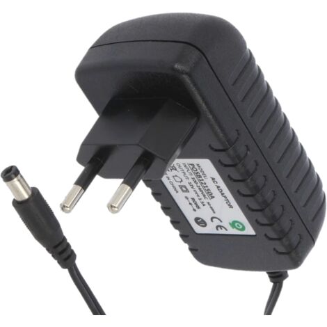 POSB12150A : Alimentation à découpage 12 V/1,5 A/18 W noire, adaptateur horizontal, prise CA : CEE7/16, fiche CC : 2,1/5....