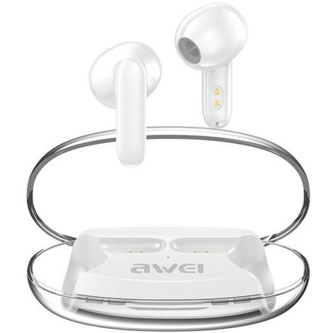 Station d'accueil pour écouteurs Bluetooth AWEI T85 ENC TWS, blanche (1/5)