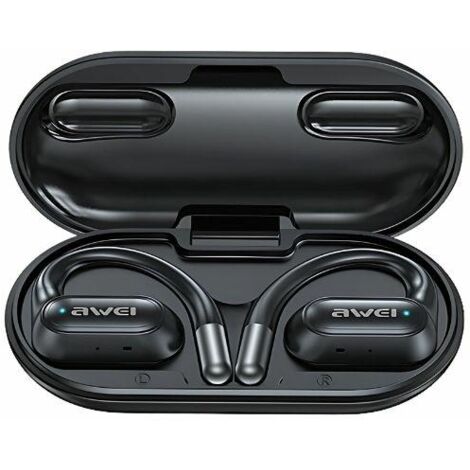 Casque Bluetooth 5.4 AWEI OWS T93 avec station d'accueil, noir (1/5)