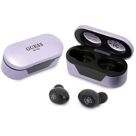 Écouteurs Bluetooth Guess TWS avec station d'accueil violets (1/5)