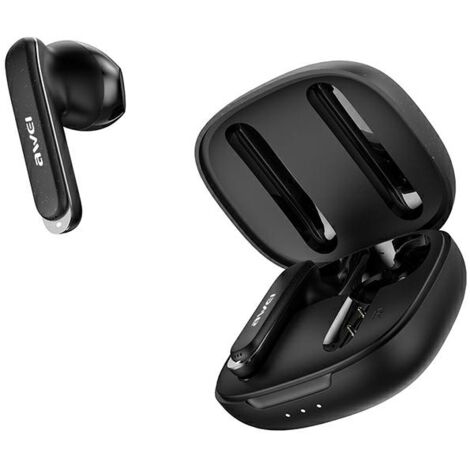Écouteurs Bluetooth AWEI T66 TWS avec station de charge, noirs (1/5)