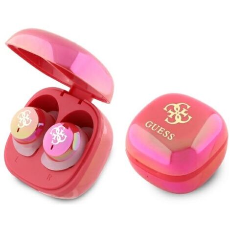 Écouteurs Bluetooth Guess TWS avec station d'accueil fuchsia irisée (1/5)