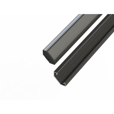 AL12-GLC1-AB-1000 : Profilé d'angle en aluminium anodisé noir 1000 mm (1/2)