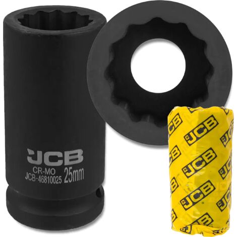 Douille à choc profonde JCB 3/4" Cr-Mo 12 pans 25 mm (1/5)