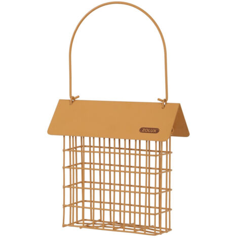 Support pain de graisse en métal avec toit miel marron pour oiseaux - zolux (1/2)