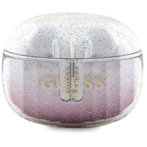 Station d'accueil rose à paillettes dégradées pour écouteurs Bluetooth Guess TWS (1/3)
