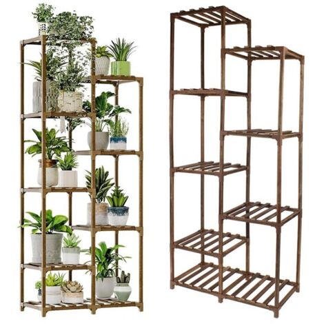 Étagère à fleurs et plantes, double étagère sur pied, 9 niveaux (1/5)
