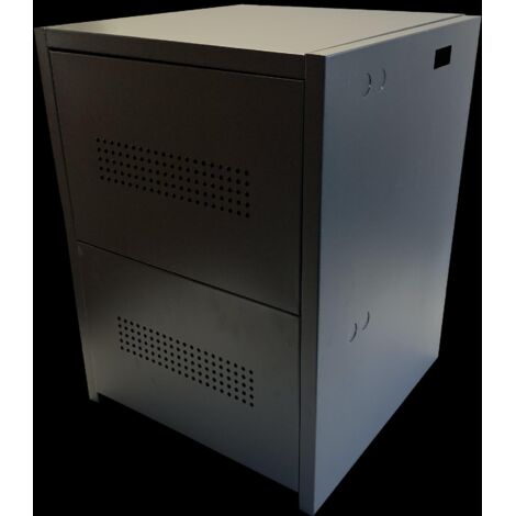 KU-C-4 : boîtier de batterie 450 × 450 × 620 mm (4 × 12 V/100 Ah) double rangée – sans câbles