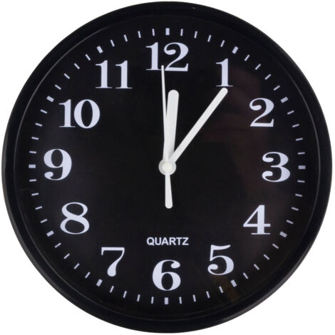 Horloge murale noire TG71355, facile à lire, aiguilles des secondes élégantes (1/5)
