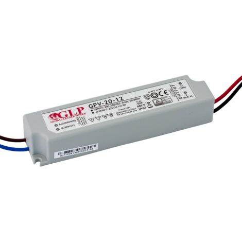 GPV-20-5 : Alimentation GLP série GPV 5 V/3 A, CV, sans PFC, boîtier plastique IP67