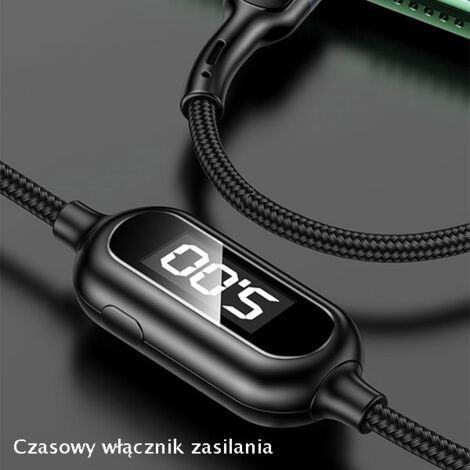 Câble Lightning USAMS 1,2 m, charge rapide, LED verte (1/5)